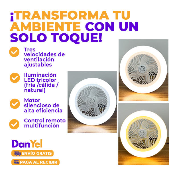 Abanico con Luz LED y Aromatizante