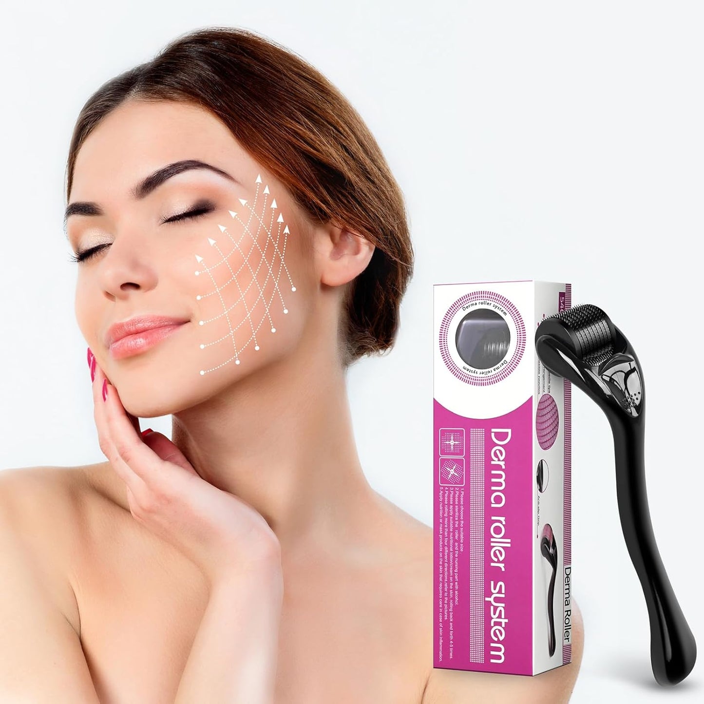 Rodillo Derma Roller para la Piel Barba y Cabello