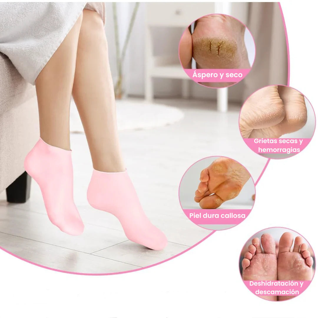Calcetines Hidratantes de Silicona para Pedicura y Pies Secos