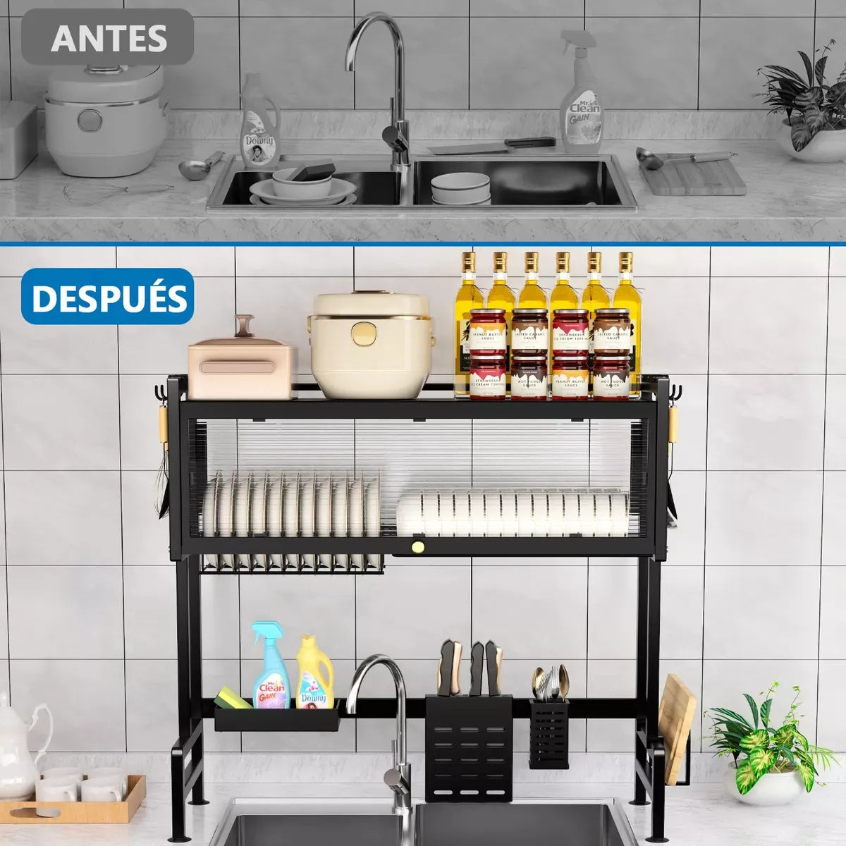 Escurridor de Plato Doble con Tapa