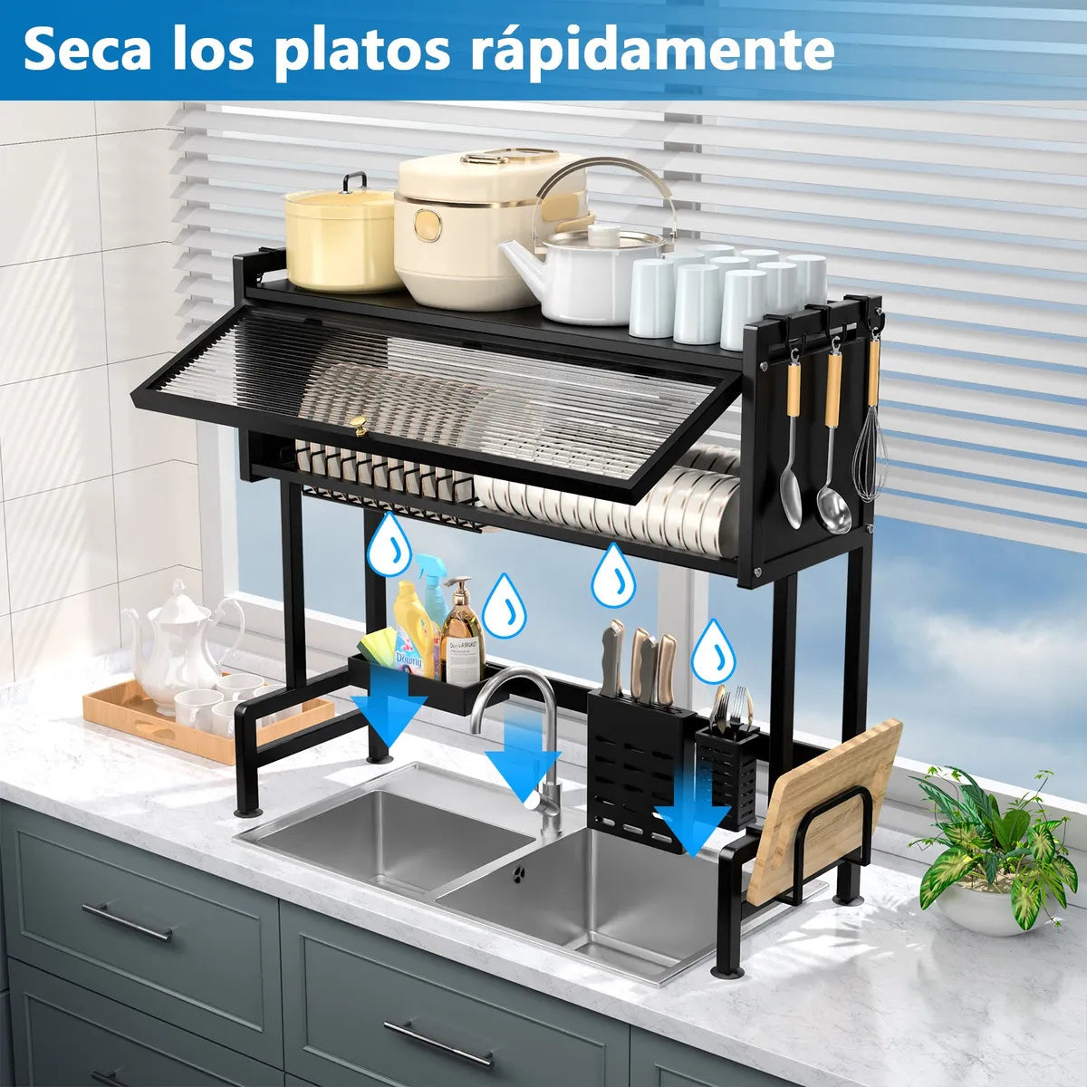 Escurridor de Plato Doble con Tapa