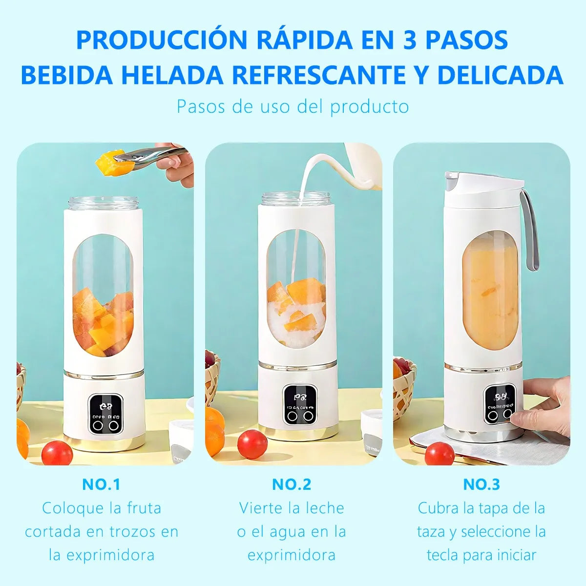Exprimidora y Licuadora Portátil | Jugos al Instante