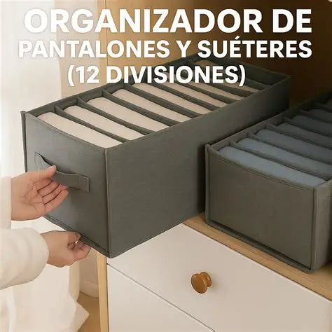 Organizador de Pantalones | 12 Divisiones | Máxima Organización