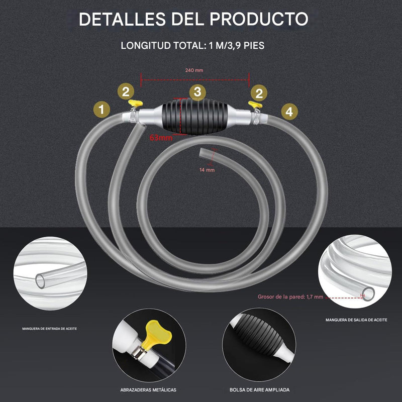Bomba Manual De Succión | Transfiere Líquidos Fácil Y Rápido 2x1