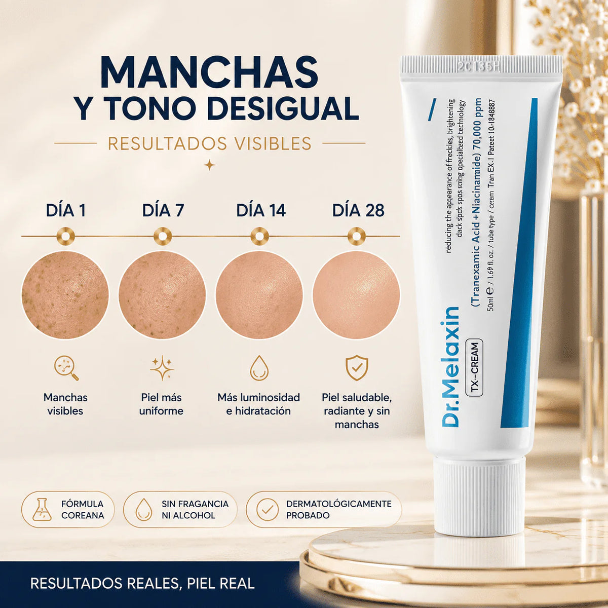 DR MELAXIN TX™ Ayuda a Reducir Manchas y Recuperar la Luminosidad Natural