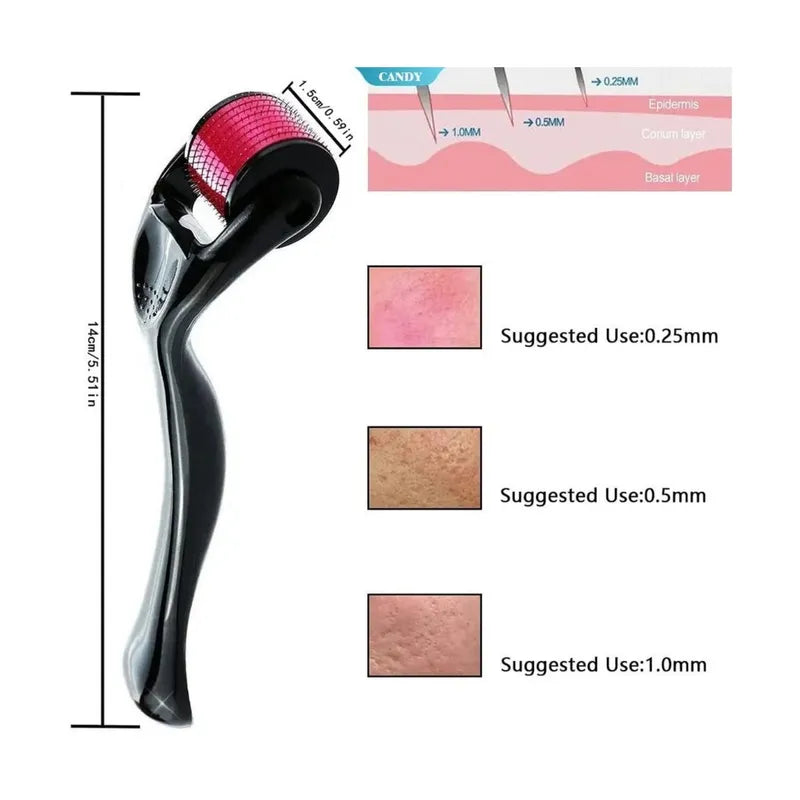 Rodillo Derma Roller para la Piel Barba y Cabello